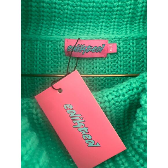 Edikted sweat XS-S over sized Miami Dolphins teal green Christmas holiday NEW - Picture 5 of 9